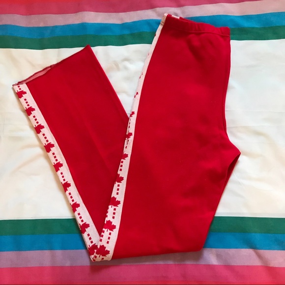 Vintage Red Maple Leaf Pants Size Large Long - Picture 4 of 7